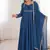 Blue color faux georgette flared gown dupatta full stitched.