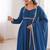 Blue color faux georgette flared gown dupatta full stitched.