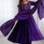 Purple color roman chanderi silk beads work anarkali set full stitched