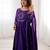 Purple color roman chanderi silk beads work anarkali set full stitched