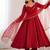 Maroon color roman silk chanderi solid -mirror lace work anarkali set full stitched.