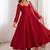 Maroon color roman silk chanderi solid -mirror lace work anarkali set full stitched.