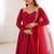 Maroon color roman silk chanderi solid -mirror lace work anarkali set full stitched.