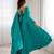Sky blue color roman chanderi silk beads hand work anarkali set full stitched.