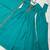 Sky blue color roman chanderi silk beads hand work anarkali set full stitched.