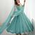 Sky blue color crunchy silk siroski work anarkali set full stitched.