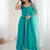 Rama color roman silk chanderi solid -mirror lace work anarkali set full stitched.