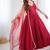 Maroon color roman silk chanderi solid -mirror lace work anarkali set full stitched.