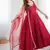 Maroon color roman silk chanderi solid -mirror lace work anarkali set full stitched.