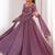 Mouvpink color faux georgette flared gown dupatta full stitched.