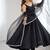 Black color roman silk chanderi solid -mirror lace work anarkali set full stitched.