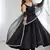 Black color roman silk chanderi solid -mirror lace work anarkali set full stitched.