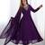 Purple color faux georgette beads & zari embroiderred work anarkali set full stitched.