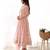 Light pink color flower printed orgenza silk anarkali set full stitched.