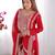 Red color vichitra silk dori sequeince embroidered anarkali set full stitched.