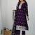 Purple color rangoli silk zari sequince embroidered work anarkali set full stitched.