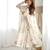 White color flower printed orgenza silk anarkali set full stitched.