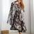 Black color flower printed orgenza silk anarkali set full stitched.