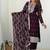 Wine color rangoli silk thread sequince embroidered work anarkali set full stitched.
