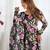 Black color flower printed orgenza silk anarkali set full stitched.