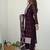 Wine color rangoli silk thread sequince embroidered work anarkali set full stitched.