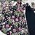 Black color flower printed orgenza silk anarkali set full stitched.