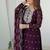 Wine color rangoli silk thread sequince embroidered work anarkali set full stitched.