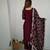 Maroon color rangoli silk thread sequince embroidered work anarkali set full stitched.