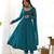 Rama green color leheriya print faux georgette anarkali set full stitched.