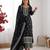 Black color vichitra silk zari sequence embroidered work anarkali set full stitched.