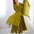 Mehendi color faux georgette beads & zari embroiderred work anarkali set full stitched.