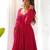 Pink color leheriya print faux georgette anarkali set full stitched.