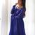 Blue color leheriya print faux georgette anarkali set full stitched.