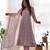 Pink color floral printed chiffon anarkali set full stitched.