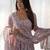 Pink color floral printed chiffon anarkali set full stitched.