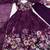 Wine color flower printed orgenza silk anarkali set full stitched.
