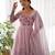 Light pink color flower printed orgenza silk anarkali set full stitched.