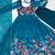 Rama blue color flower printed orgenza silk anarkali set full stitched.