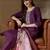 Floral embroidered cotton round neck kurta trosuer & dupatta set