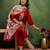 Floral embroidered cotton round neck kurta trosuer & dupatta set