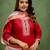 Floral embroidered cotton round neck kurta trosuer & dupatta set