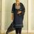 Floral embroidered chanderi silk round neck kurta trosuer & dupatta set