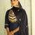 Floral embroidered chanderi silk round neck kurta trosuer & dupatta set