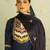 Floral embroidered chanderi silk round neck kurta trosuer & dupatta set