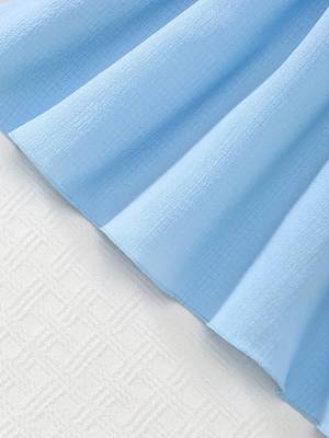 Sky blue pearl bow fit & flare girls dress 5