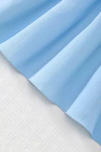 Sky blue pearl bow fit & flare girls dress