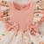 Pink floral ribbed bow fit & flare girls dress