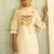 Floral embroidered chanderi silk round neck kurta trosuer & dupatta set