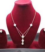 Gold Plated Moissanite Kundan Layered Pendant Necklace Set