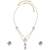 Gold Plated Moissanite Kundan Layered Pendant Necklace Set